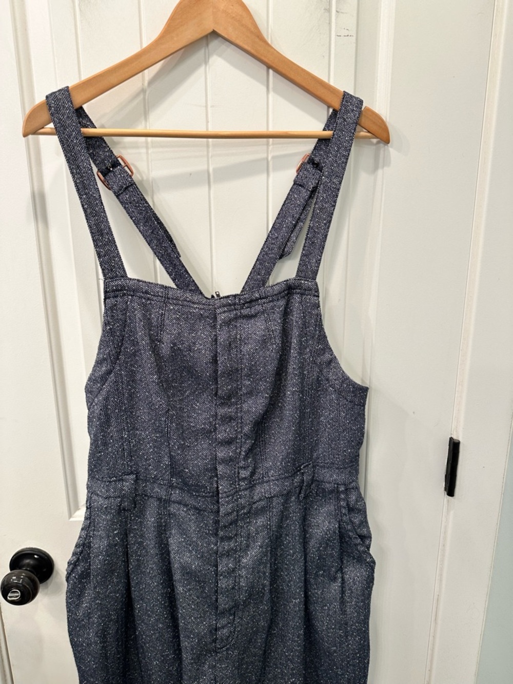 Free People Leonie One-Piece Jumpsuit Overalls Tweed Wool Blend L - Picture 5 of 10